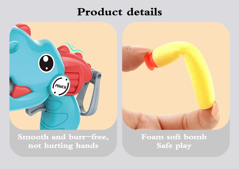 Kids fun toy safety EVA foam shooting bowling ball toy target shooting game dinosaur air eva soft bullet gun