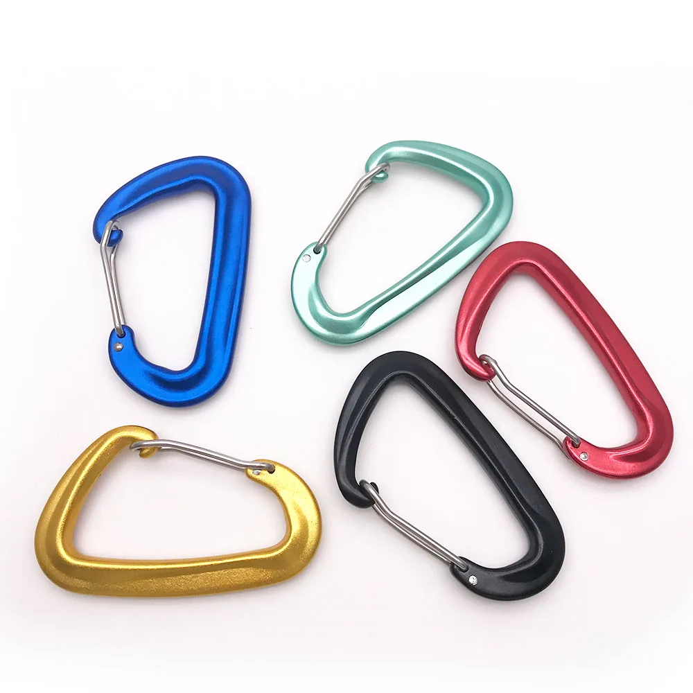 Black 5KN Hammock Wire Gate Backpack Locking Hooks 12kn Carabiner Custom Logo Mosquetones Karabiner