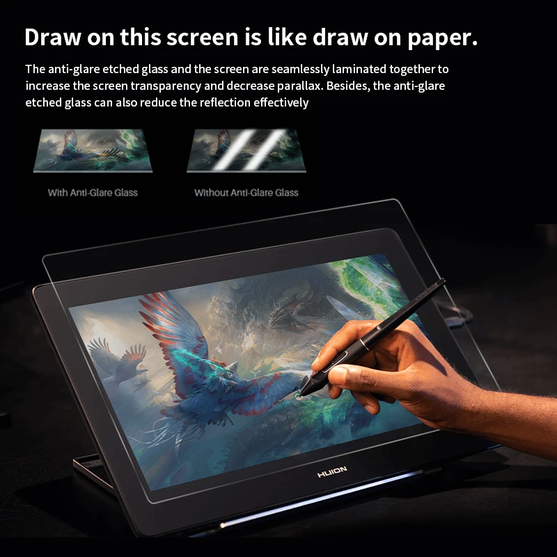 Huion Kamvas Pro 16 Plus 4K15.6インチ アンチグレアガラス液晶IPS