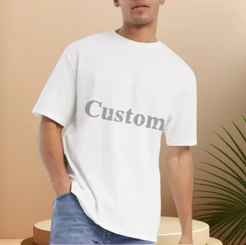 High Quality 100 Cotton Men's Short Sleeve T-Shirt Heavyweight Plain Oversized Custom Printing Embroidery Casual Custom Blank