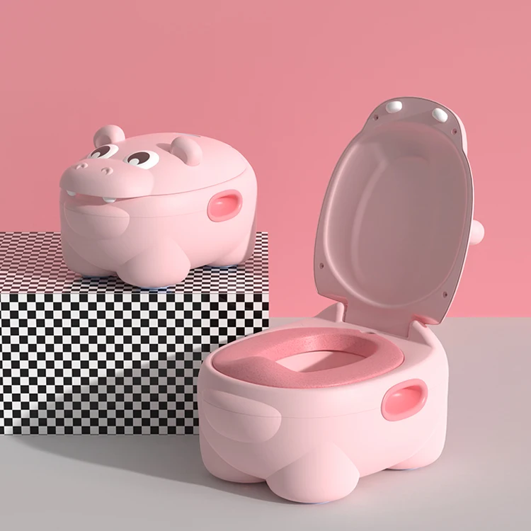 Functional High Quality Cheap Hippo Animal Kids Plastic Toilet Potty, Sissy Baby Toddler Travel Training Sitting Potty/