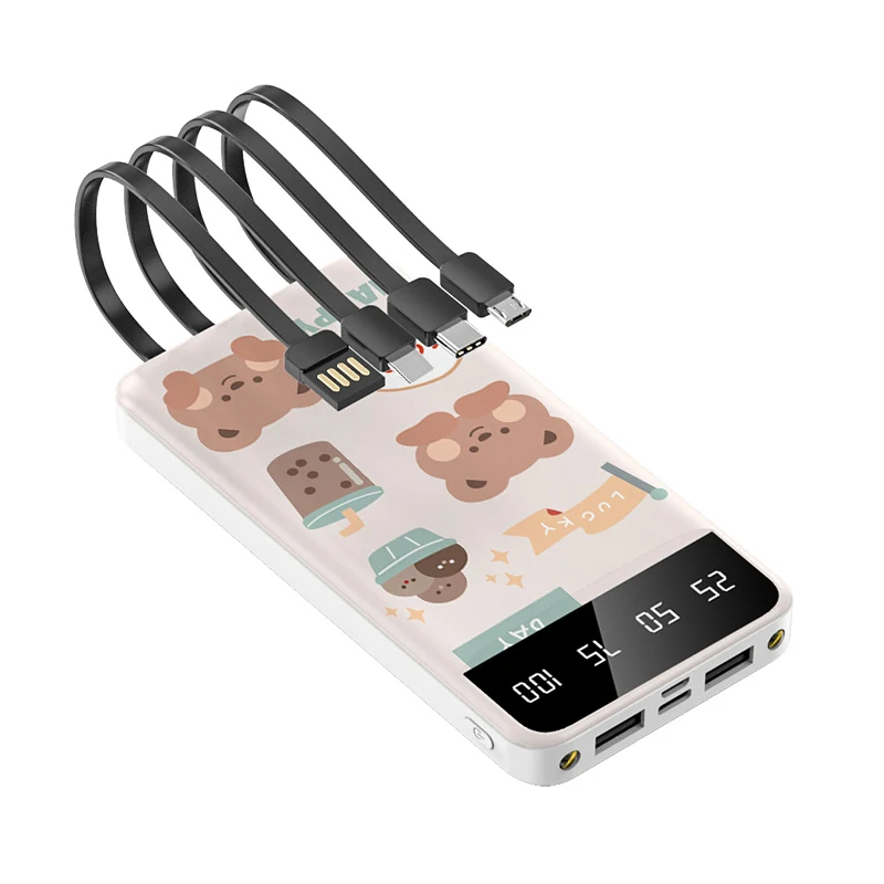 Портативное зарядное устройство 20000 мАч, зарядное устройство с двойным выходом, зарядное устройство с цифровым индикатором для мобильных телефонов