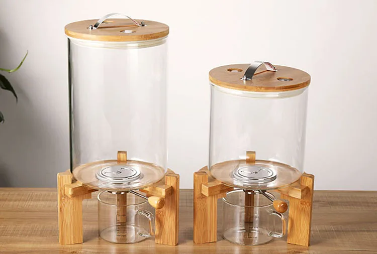 Measuring cup rice barrel kitchen grain storage barrel glass moisture-proof sealed pot food storage barrel.jpg