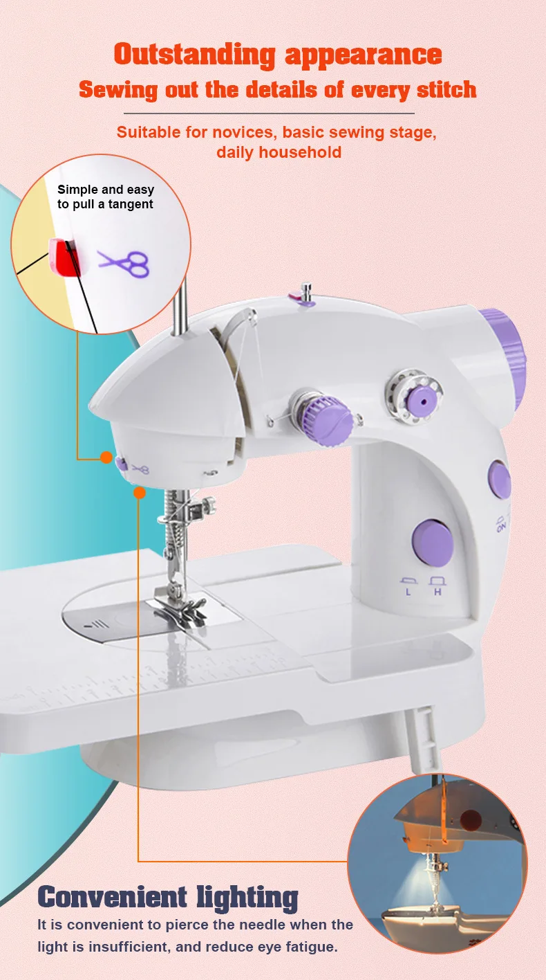 Mini Small Multi Function Electric Portable Sewing Machine Household Sewing Machine Handheld Garment Textile Machinery
