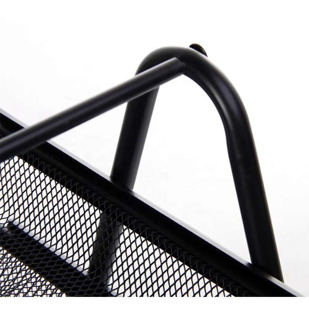 Countertop A4 Brochure Organizer Newspaper Brochure Display Shelves Metal Mesh Magazine Display