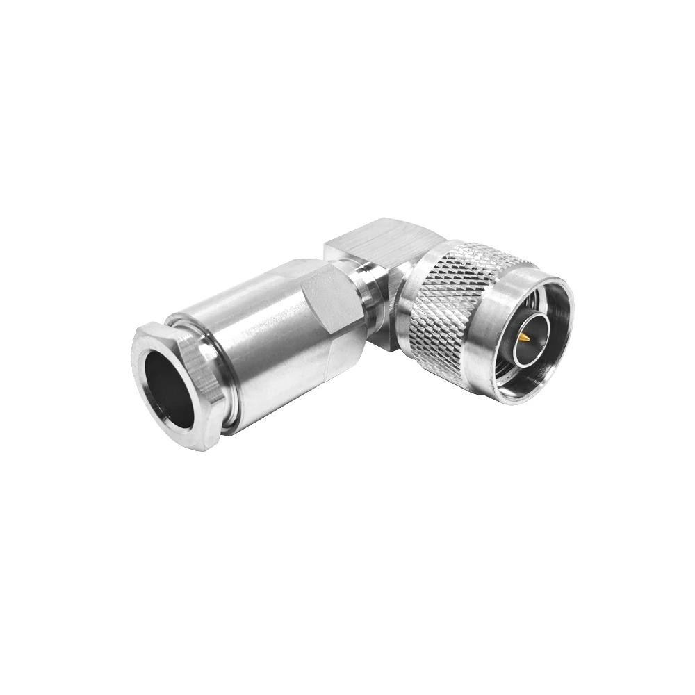Factory Supply N Type Male Plug 90 Degrees Clamp for RG213 RG214 LMR400 RG8 7DFB 8DFB H1000 RF Coax Coaxial Connectors