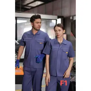 Cotton Short-Sleeve Work Shirt Comfortable Quick Drying Worker Uniform Summer Breathable Plus Size Workwear