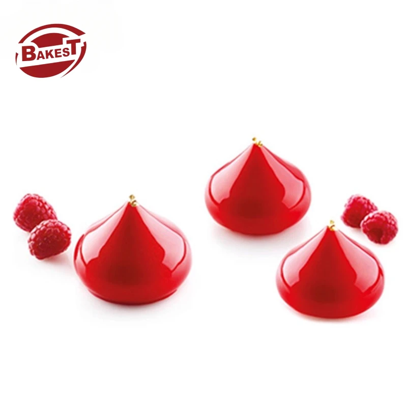 Handmade French Mousse Cake Mold Teardrop-Shaped Silicone with Geometric Honeycomb Heart Number 3D PC Resin for Soap Making