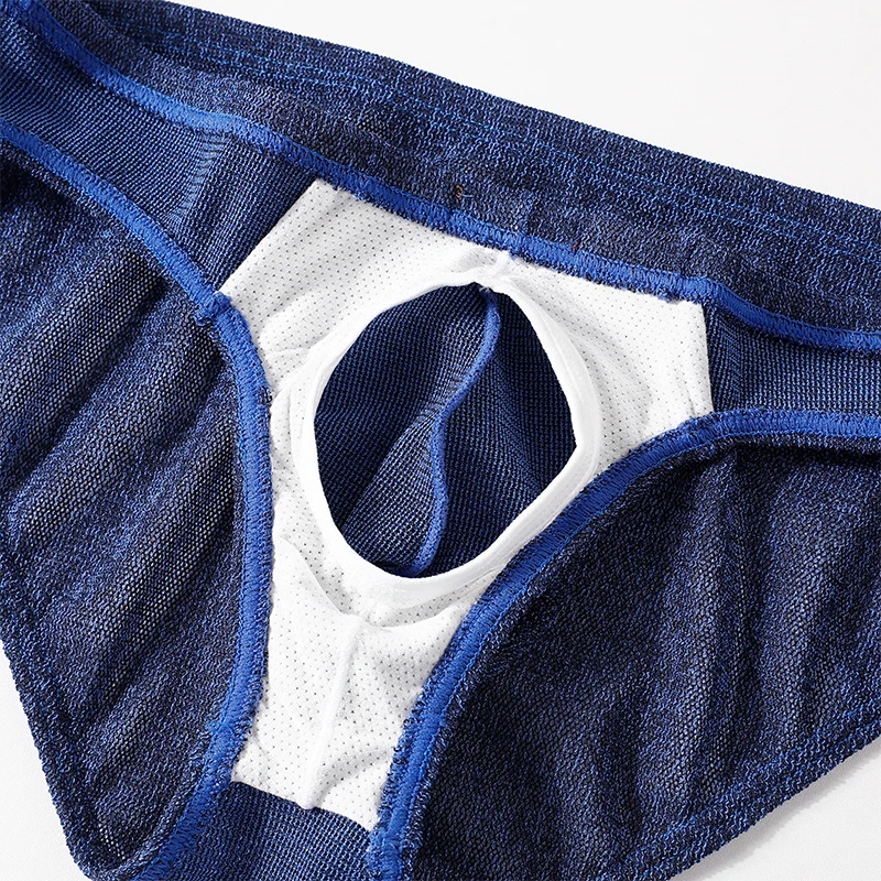 Wholesale RTS Breathable Knitted Eco-Friendly Quick Dry Waist Multi-color Big Bulge Pouch Low-Rise Men Briefs Polyester Spandex