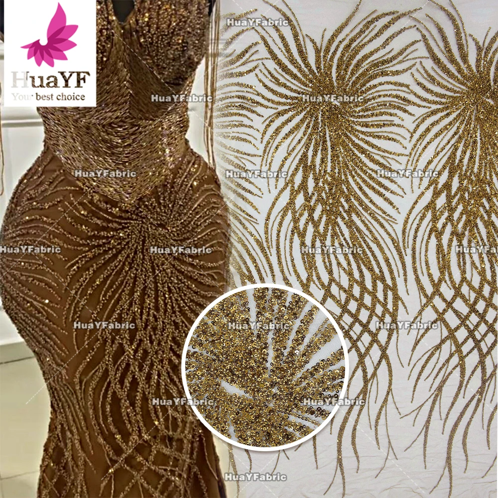 Top Quality Shiny Heavy Beaded Luxury Coffee Brown Lace Top Quality Shiny Heavy Beaded Luxury Coffee Brown Lace