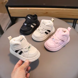 Wholesale Winter Autumn Kids Outwear Shoes Velvet Warm Sweet Casual Baby Girl Casual Snow Sneakers