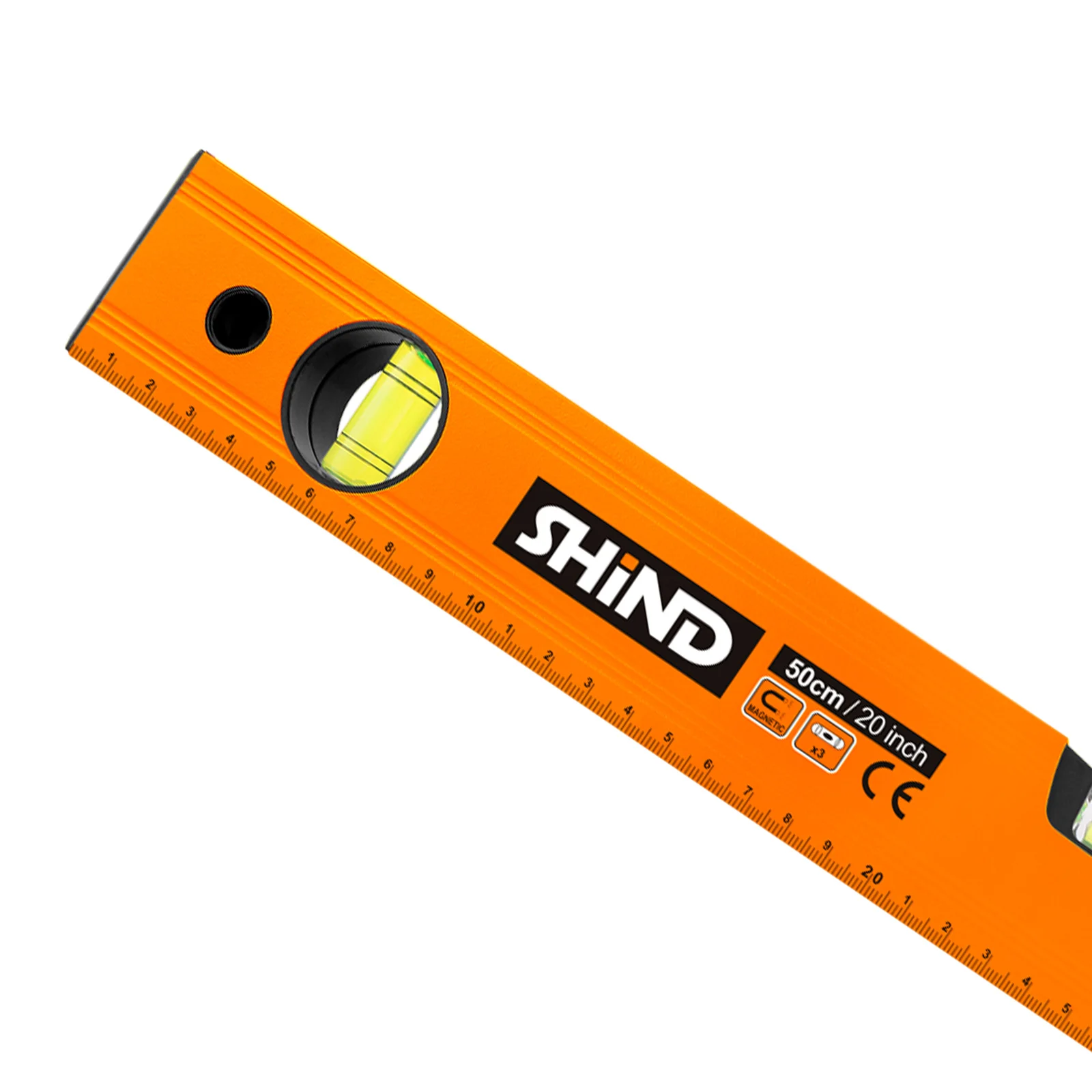 SHIND 94532 建設工具 水平器 50cm/20インチ CE認証付き 測定器 磁気