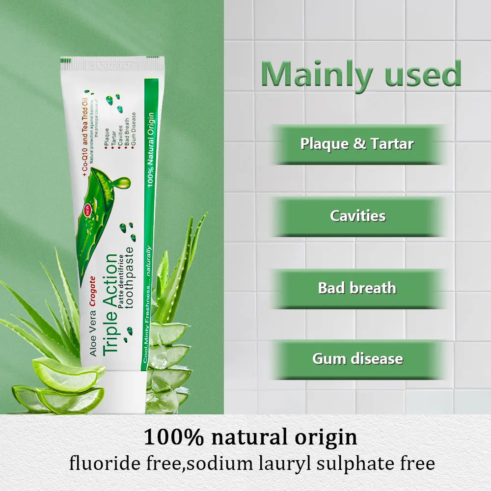 Wholesale Oem Toothpaste Aloe Vera Cleaning Foaming Toothpaste  Fluoride-Free Gums Plaque Removal Teeth Whitening Toothpaste