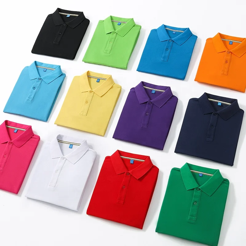 Factory Directly Custom Embroidered Polo Shirt Print Logo Design for Men Solid Color Cotton Golf Polo T Shirt