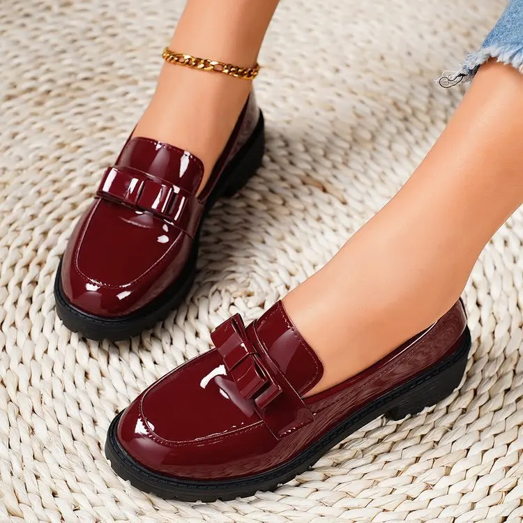 New Spring Fall Women's Pu Shiny Business Dress Shoes Girl Black Platform Loafer Shoes New Spring Fall Women's Pu Shiny Business Dress Shoes Girl Black Platform Loafer Shoes
