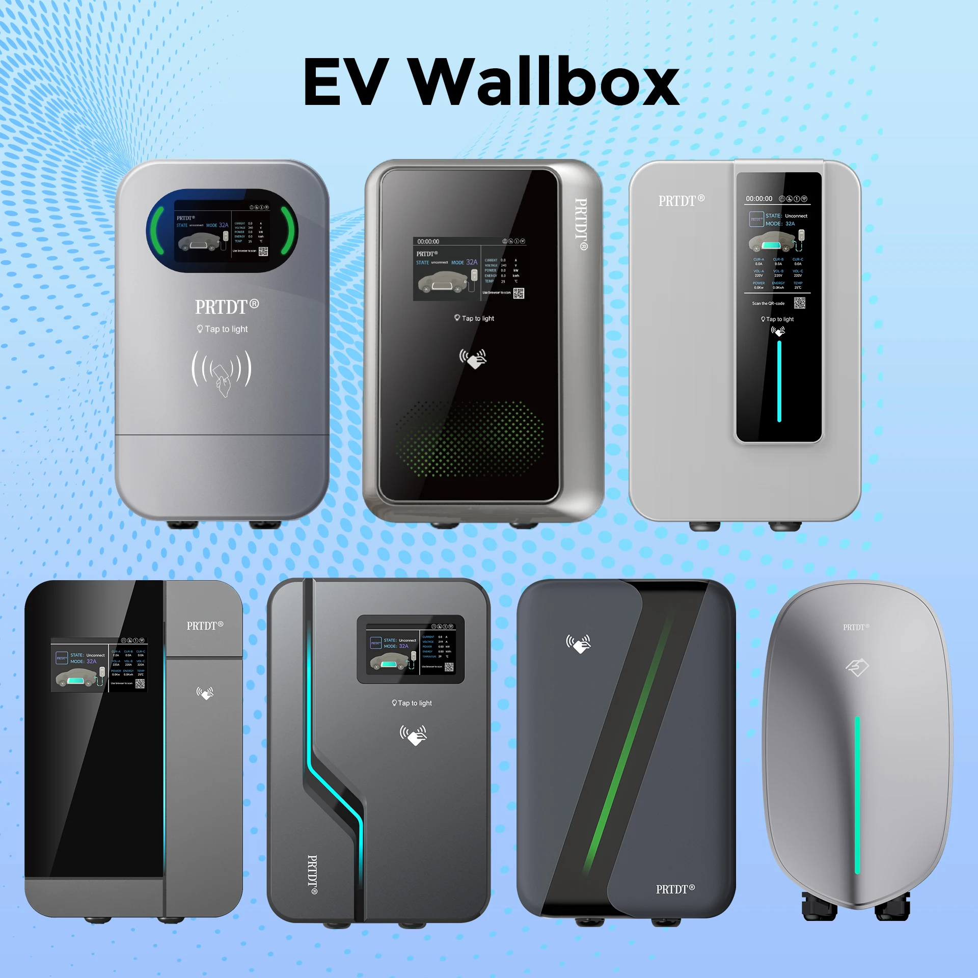 Ev Wallboxes RUIVANDA 220V 380V EV WALLBOX 32A 22kW IP65 Waterproof PC Material ...