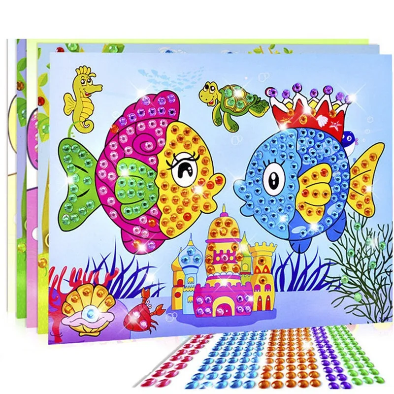 Wholesale Fai da te colorato punto mosaico Puzzle adesivi cartone