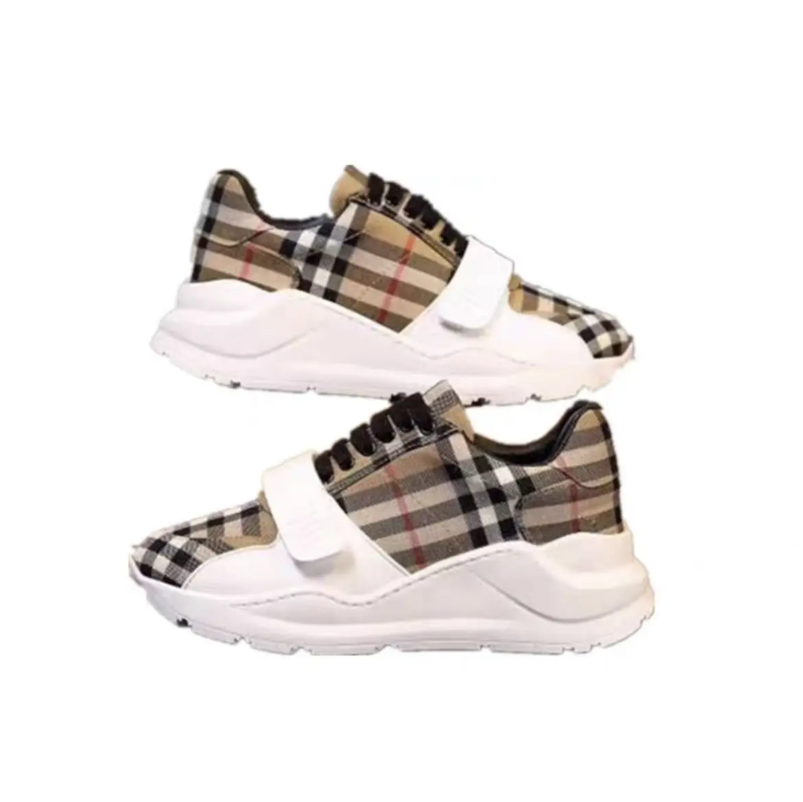 2021 new plaid color casual sports shoes thick bottom orgasm shoes men's and women's couple shoes