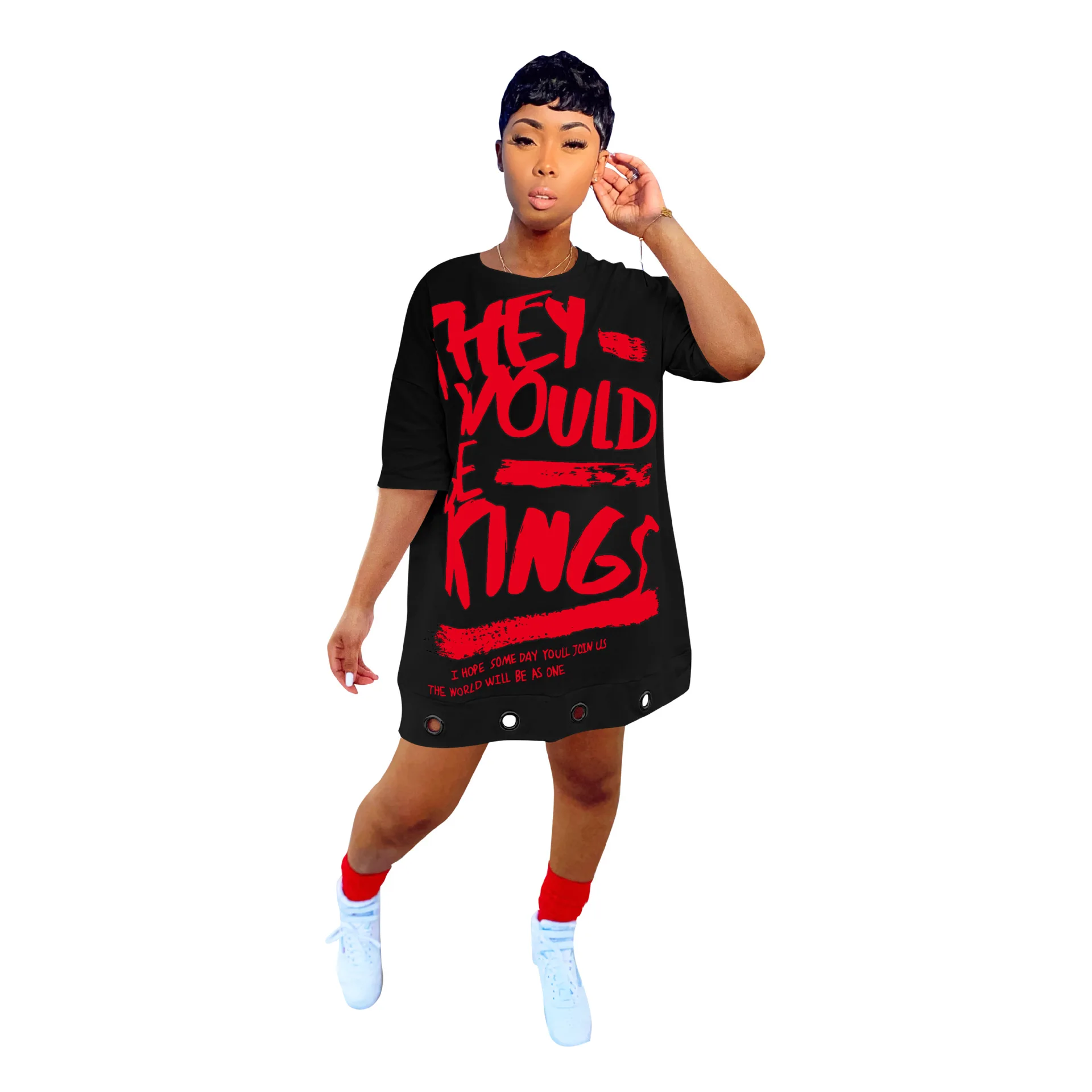 Women Casual Round Neck Short Sleeve 