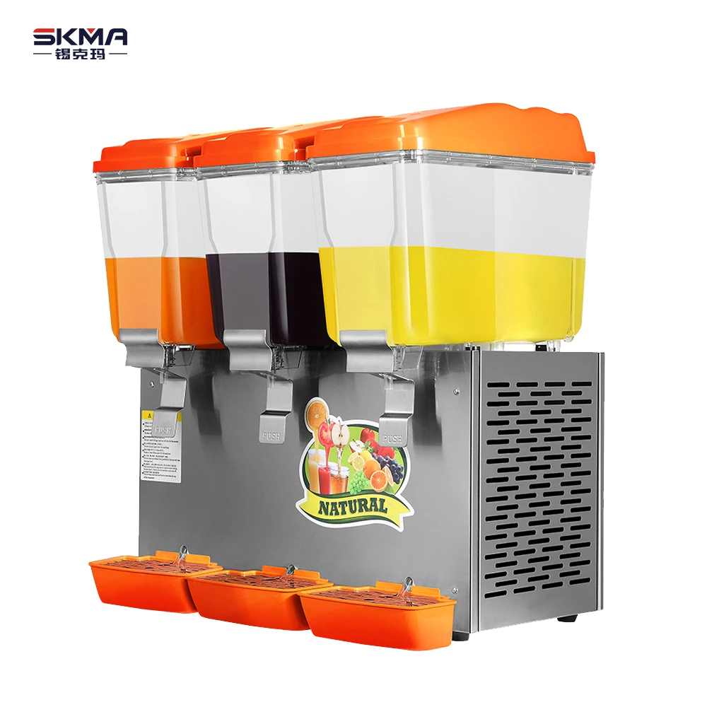 Restaurant Hotel Equipment 16Lx3 Tanks Milk Juice Dispenser Electric  Automatic Cold and Hot Beverage Dispenser Machine