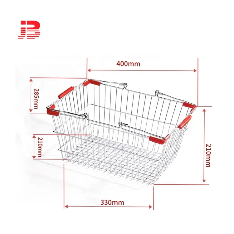 Supermarket use shopping metal baskets for storage supplier