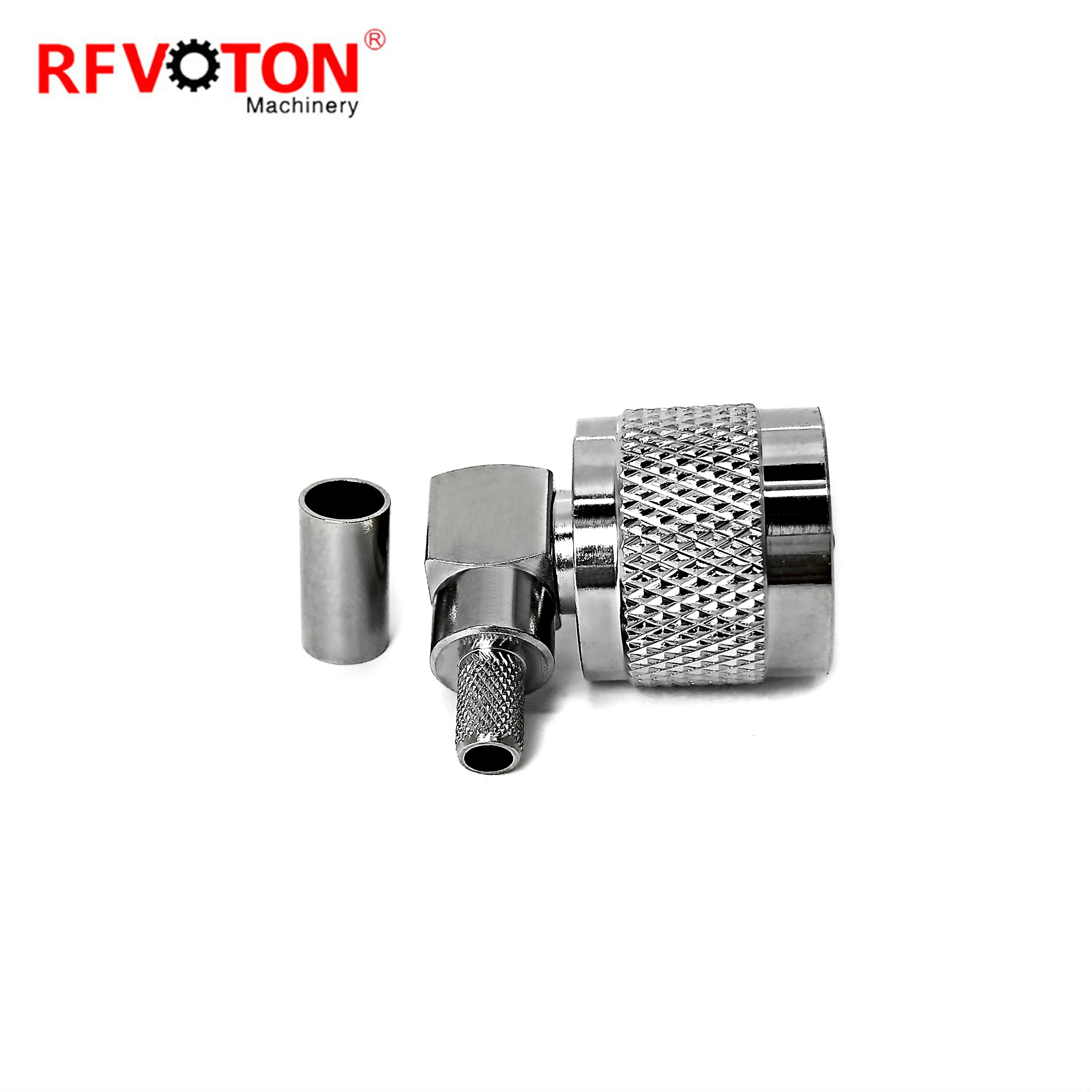 RF connector UHF type male pin RA right angle 90 degree waterproof (EZ) crimp  for RG58 LMR195 RG400 RF coaxial cable plug factory