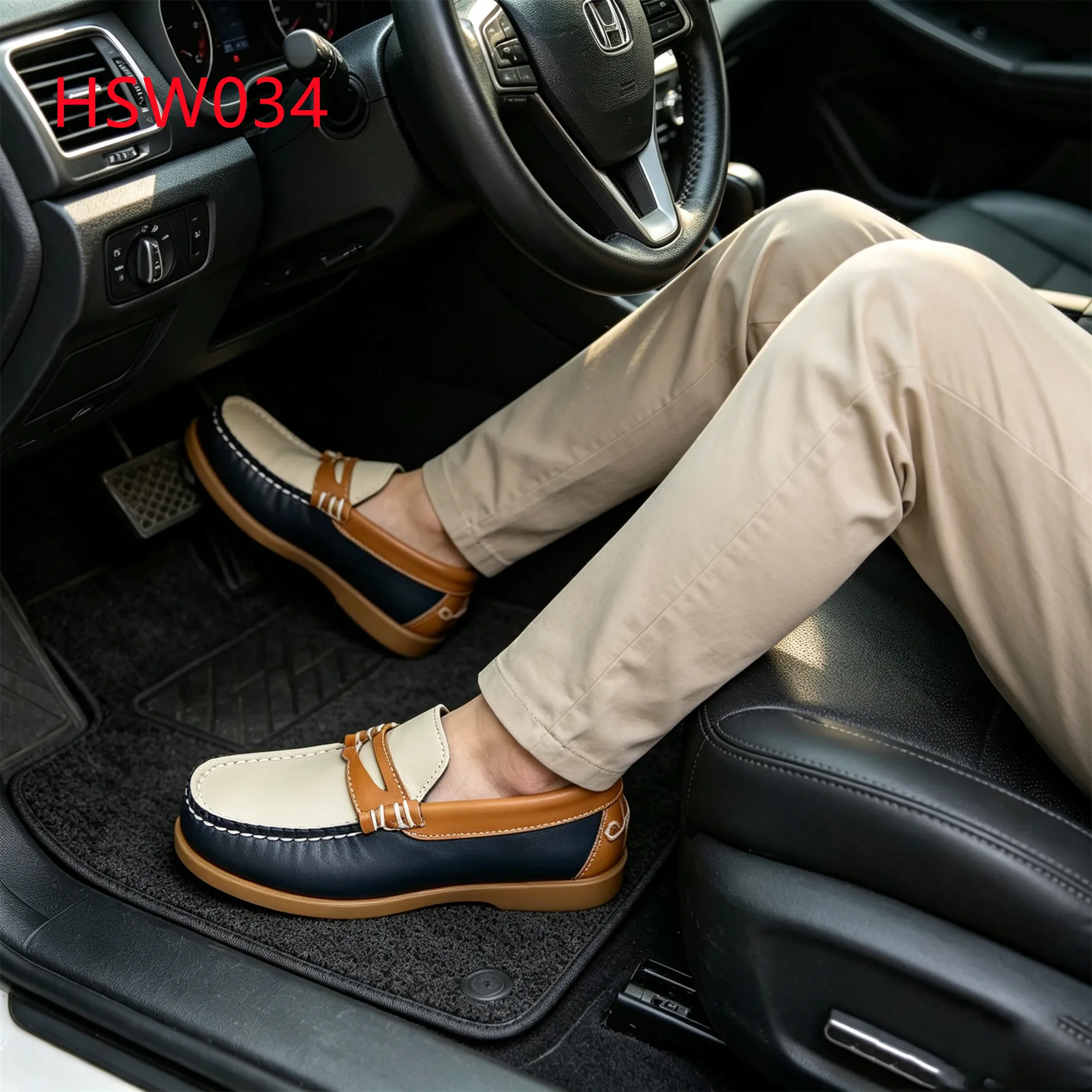 XYM,Park Walking Mask-style Handmade Hua Singh Pull-on Penny Shoes Leisure Travel Beige&Dark Blue&yellow Loafers Shoes HSW034