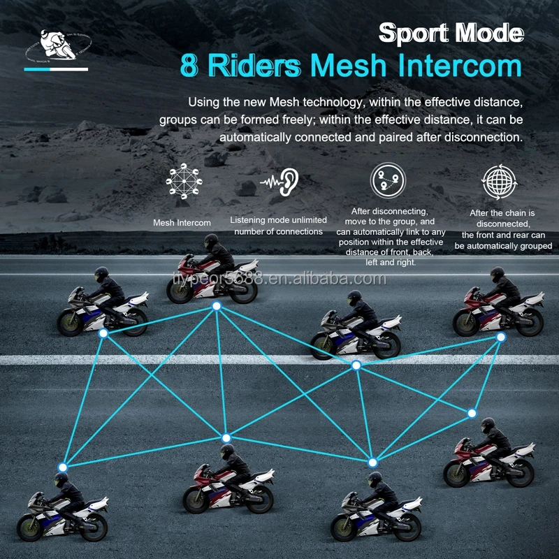 product tiypeor ejeas 8 riders ms8 mesh group motorcycle helmet mesh group intercom off road intercommunicator-5