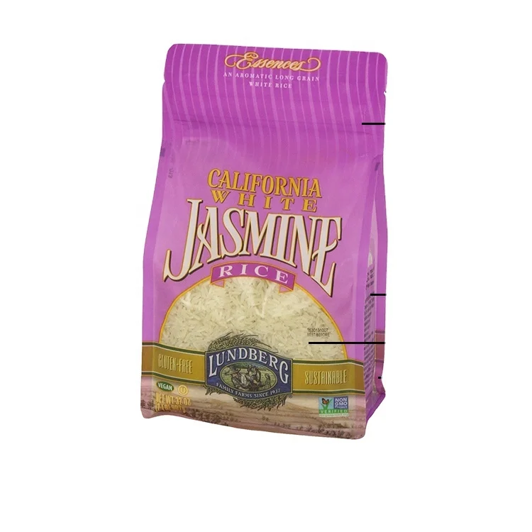 High Quality Food Product Type and Bag Packaging Classic Jasmine Rice Bag with Handle/plastic Rice Bag 1kg 3kg 5kg