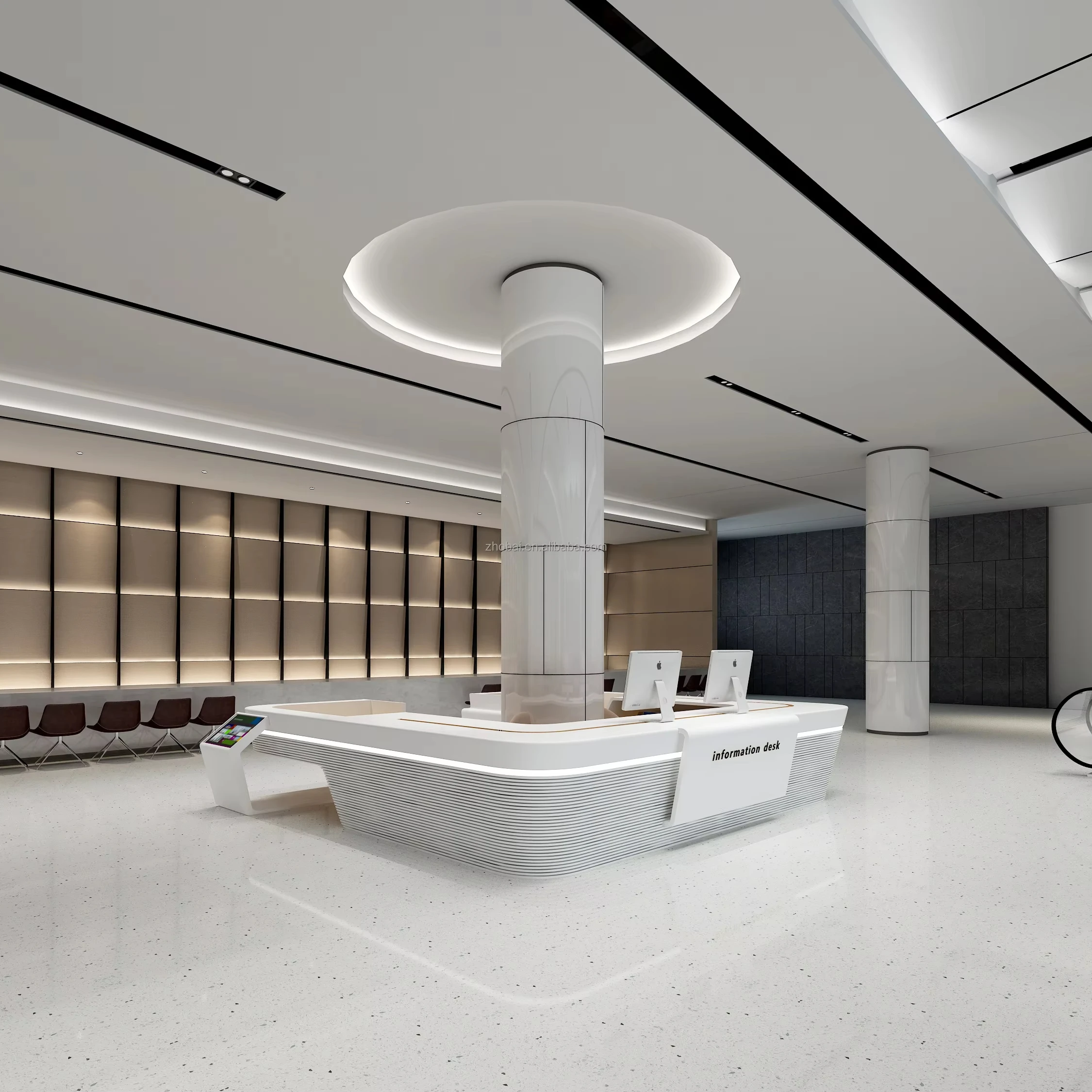 High Quality Custom Made LED Reception Desk Luxury Coffee Bar Design for Beauty Salon & Hotel & School & Gym Use 2