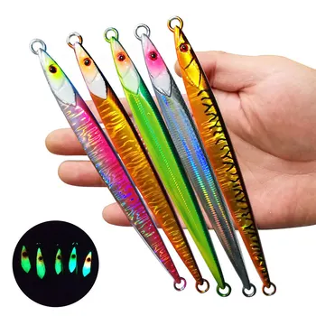Bestseller Iron Plate Lure Fast-Sinking Glow-in-the-Dark Long Strip Quick-Pull Sea Boat Fishing Tuna Artificial Hard Bait – Hard Lure – view 2