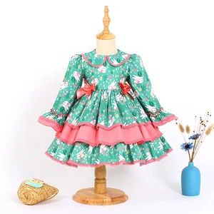 OEM Customized Design Hot Sale Autumn Winter Baby Girls Spanish Style Long Sleeve Dresses