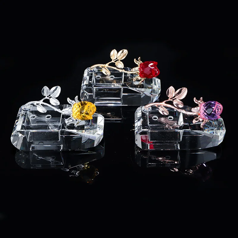 Factory wholesale custom crystal rose model k9 crystal details