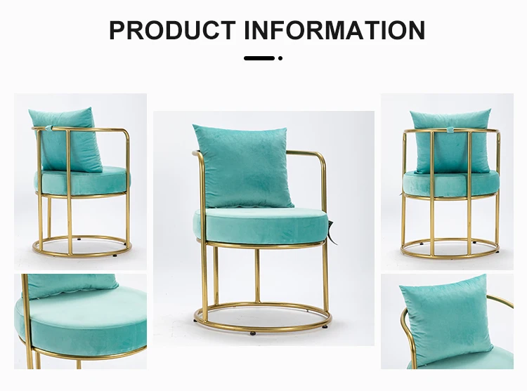 Modern furniture upholstered home velvet mid century metal pink accent chair