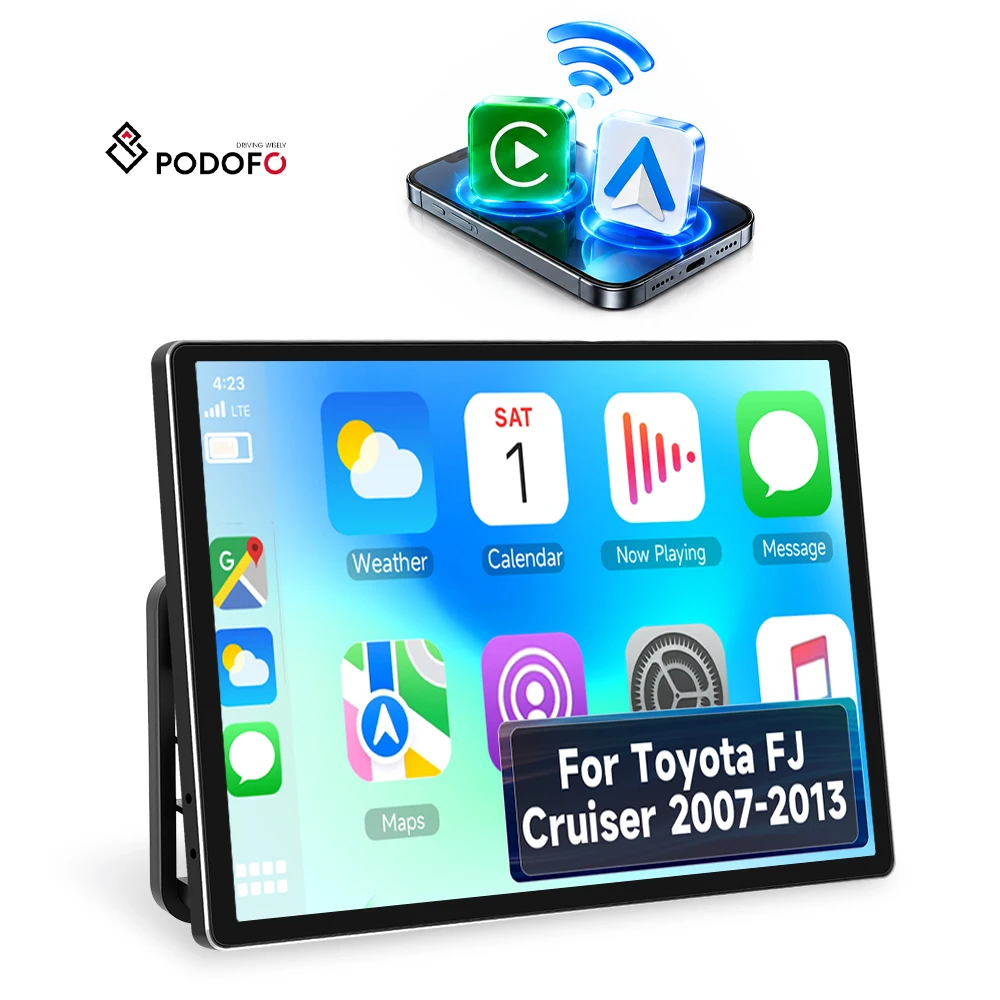 Podofo for Toyota FJ Cruiser 2007-2013 Android Car Stereo 12.3'' Wirelessly Carplay/ Android Auto 2+32G Supplier Wholesale OEM A8540A4785JG/A8540