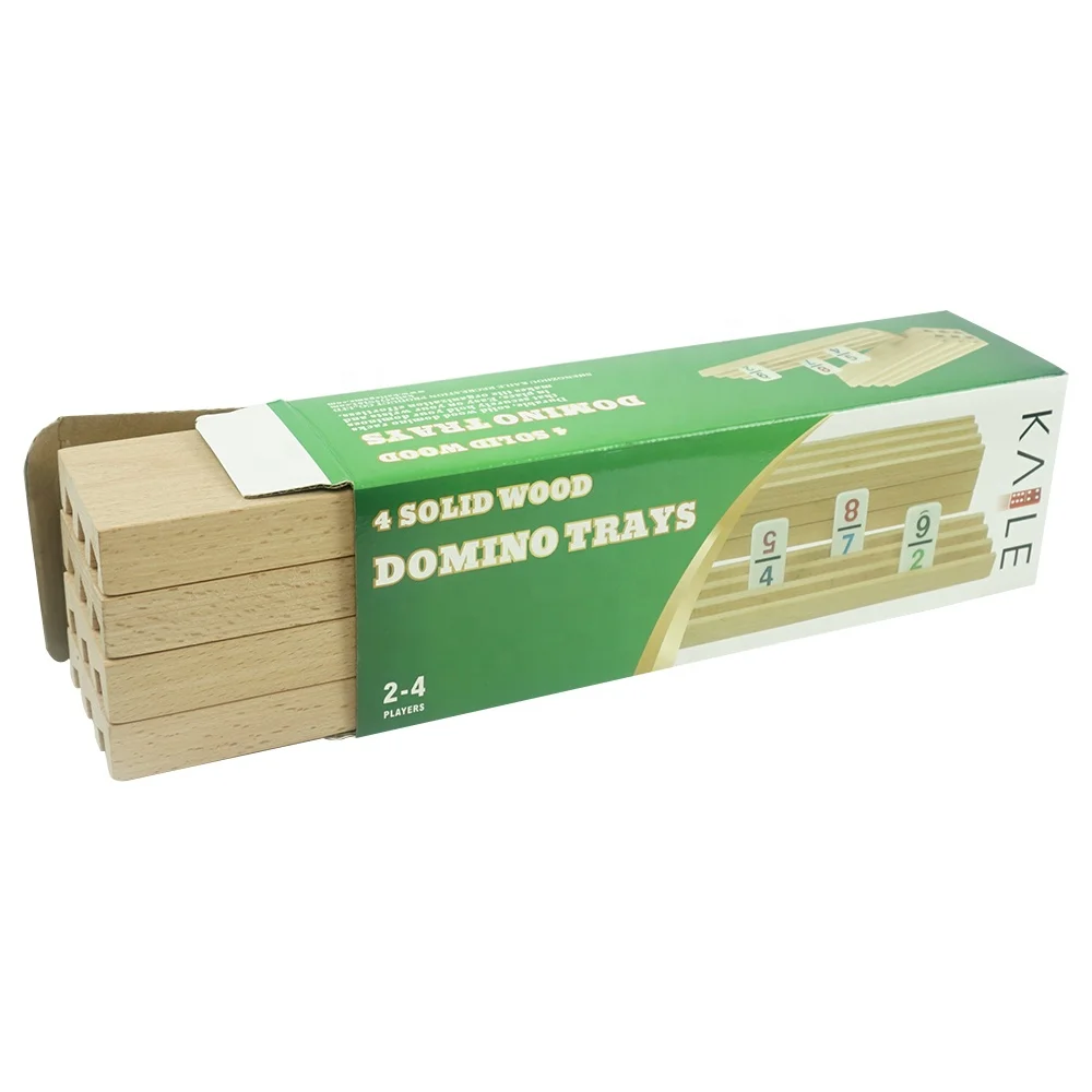 Wholesale Custom Set of 4pcs Domino Rack Set with Beech Material for Domino Chilps Wood Holder