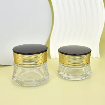 Luxury Cosmetic Glass Jars Packaging Containers Cosmetic Cream Skincare Packaging Face Cream Can 50ml Cosmetic Jar