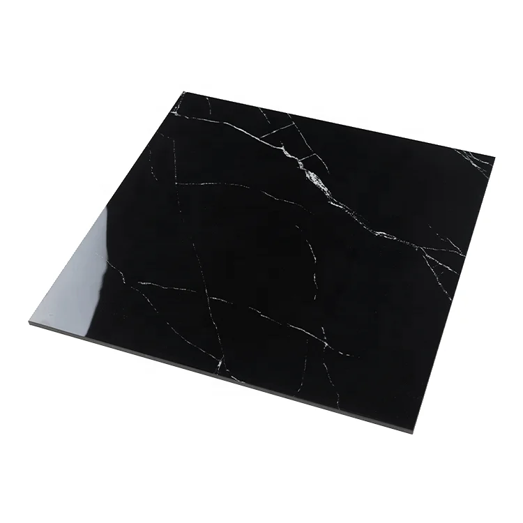 Latest Design Ceramic 60X60 Glossy Black Marble Floor Teil Black and Gold  Tiles - China Bathroom Tile, Marble Look