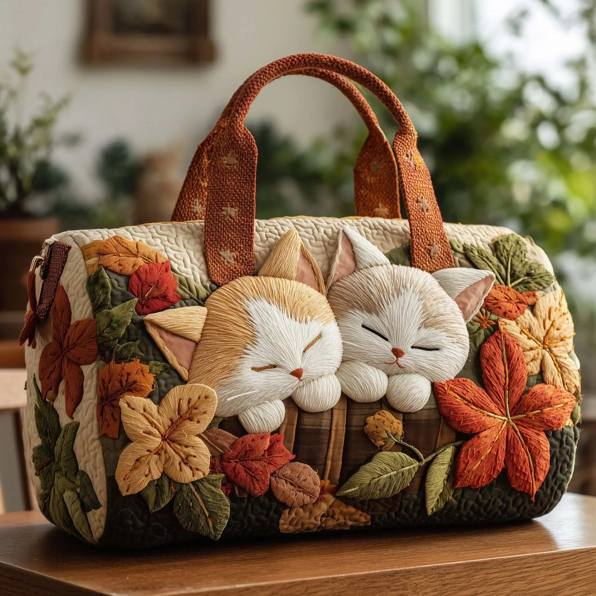 Ling Yu 3D New Independent Station Cat Series Quilted Pleated Polyester Breathable Durable Dry Wet Separation Women’s Bag Spring
