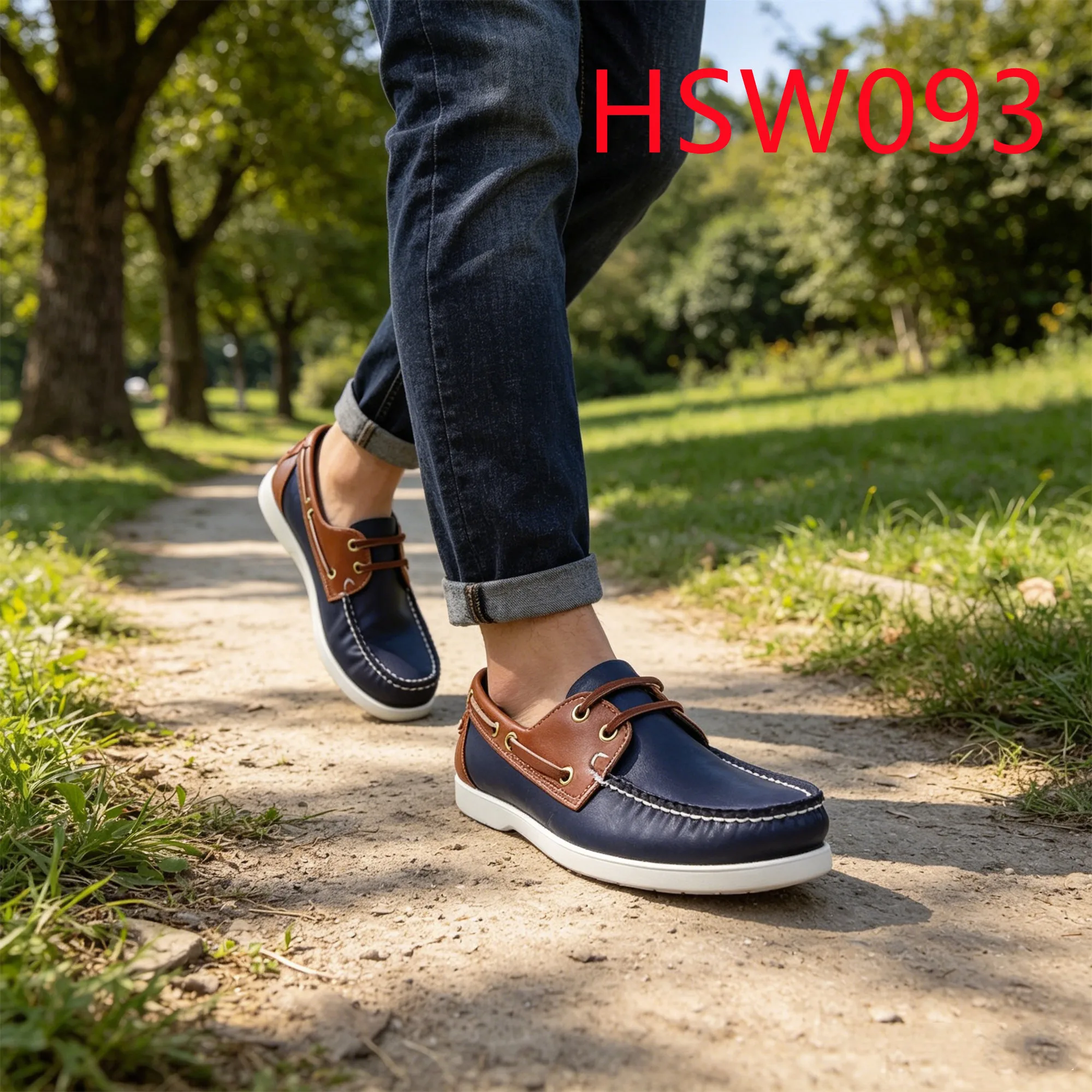 HY,2026 Versatile Occasion Size 27-47 School-friendly New Boat Shoes Hand Stitching Combined Colors Leather Penny Shoes HSW093