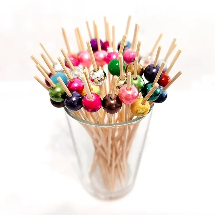 カラフルな輝くプラスチック製の丸いボールの装飾竹の甘い食べ物のピック Buy いとう食品ピック 竹いとうピック スパークリング竹食品ピック Product On Alibaba Com