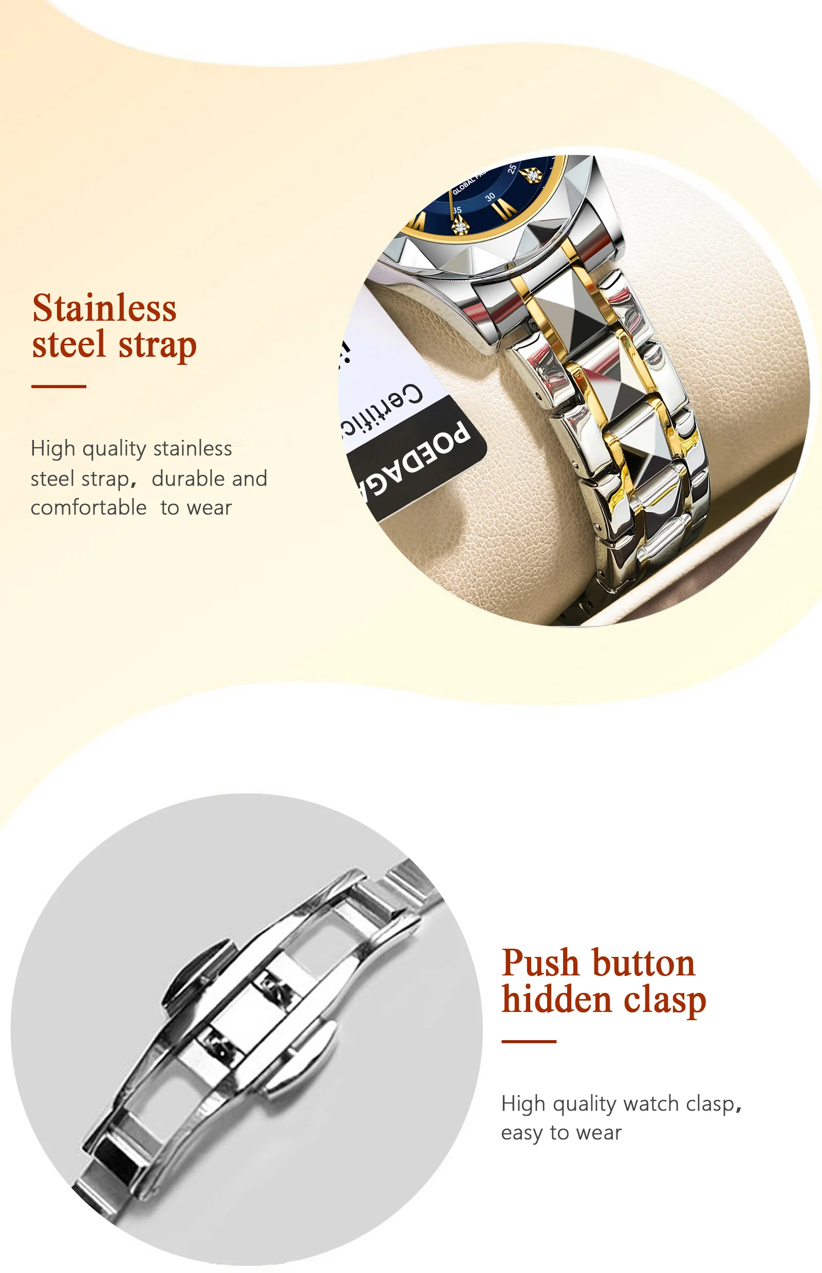 POEDAGAR 306 Luxury Ultra-thin Ladies Watches Waterproof Luminous Hands Women Wristwatch Stainless Steel Japan Quartz Watches