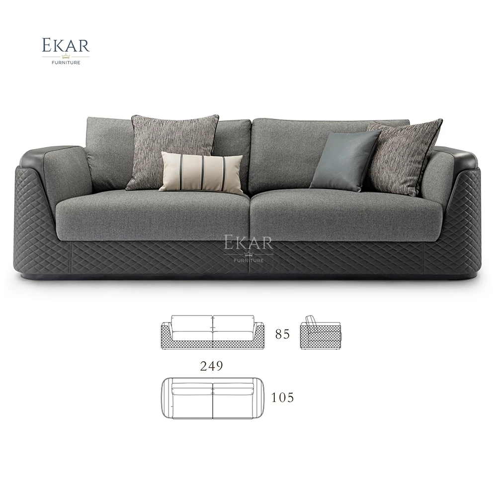 Armrest Black Titanium Brushed Metal Sofa - Modern Comfort with a Sleek Edge details