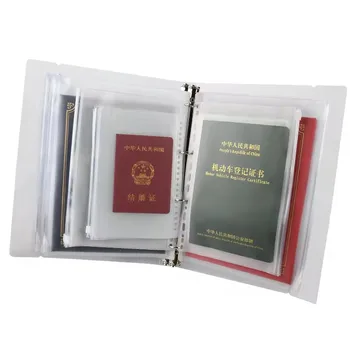 A4 Document Organizer: Waterproof Travel Passbook Wallet with Transparent Zippered Compartment for Business Cards