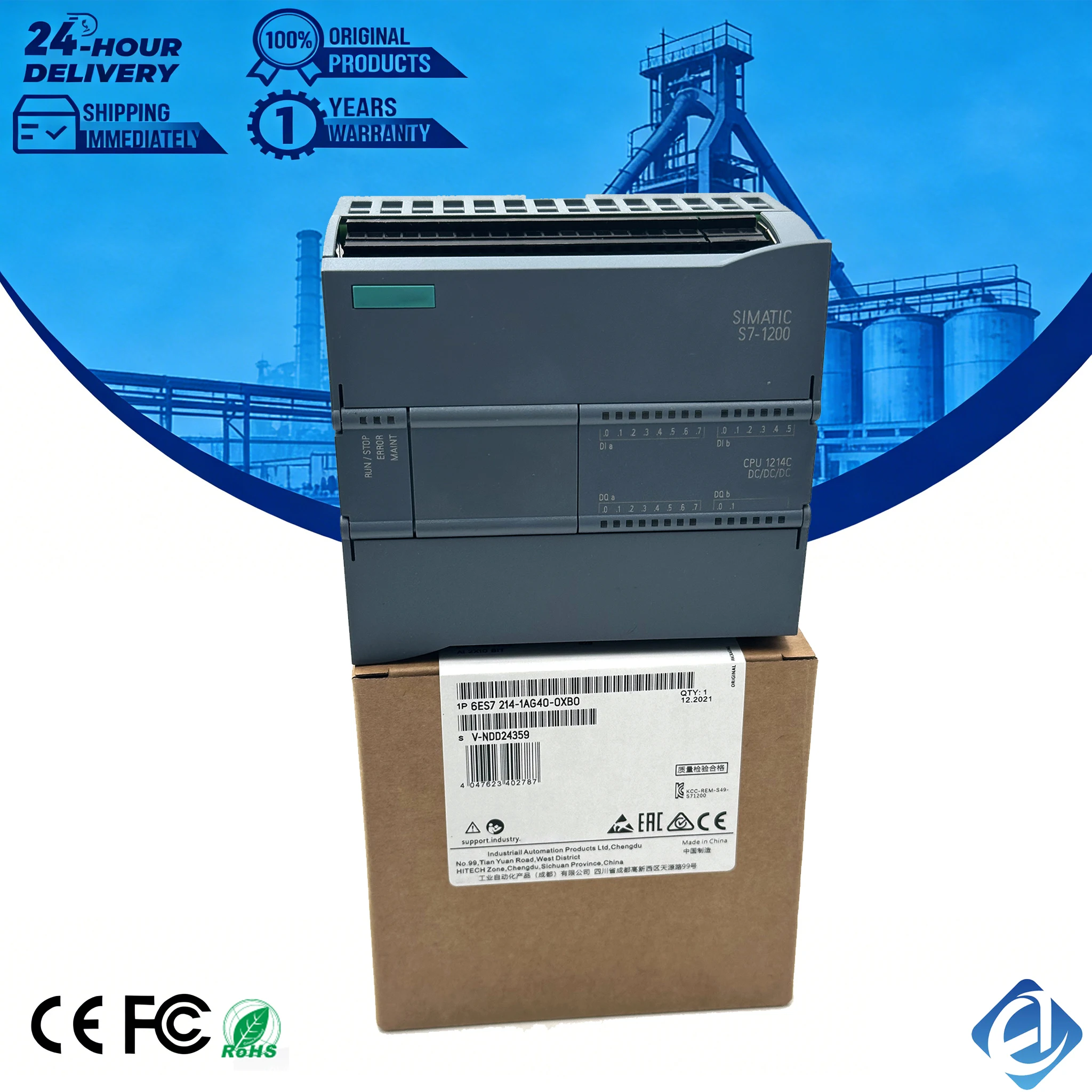 New Original 6ES7214-1AG40-0XB0 6ES7 214-1AG40-0XB0 S7-1200 S7 1200 PLC Module Stock in Warehouse