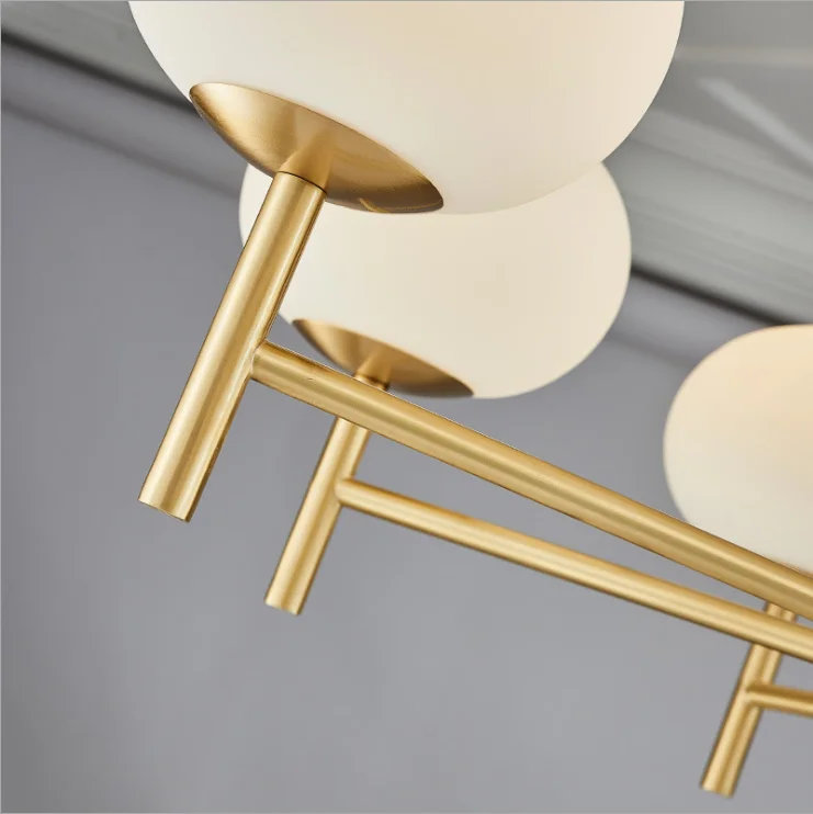 E27 Bulb Ball Lamp Pendant Hotel Residential Indoor Hotel Dimmable CCT C12 Full Copper Led Ceiling Chandelier Lights
