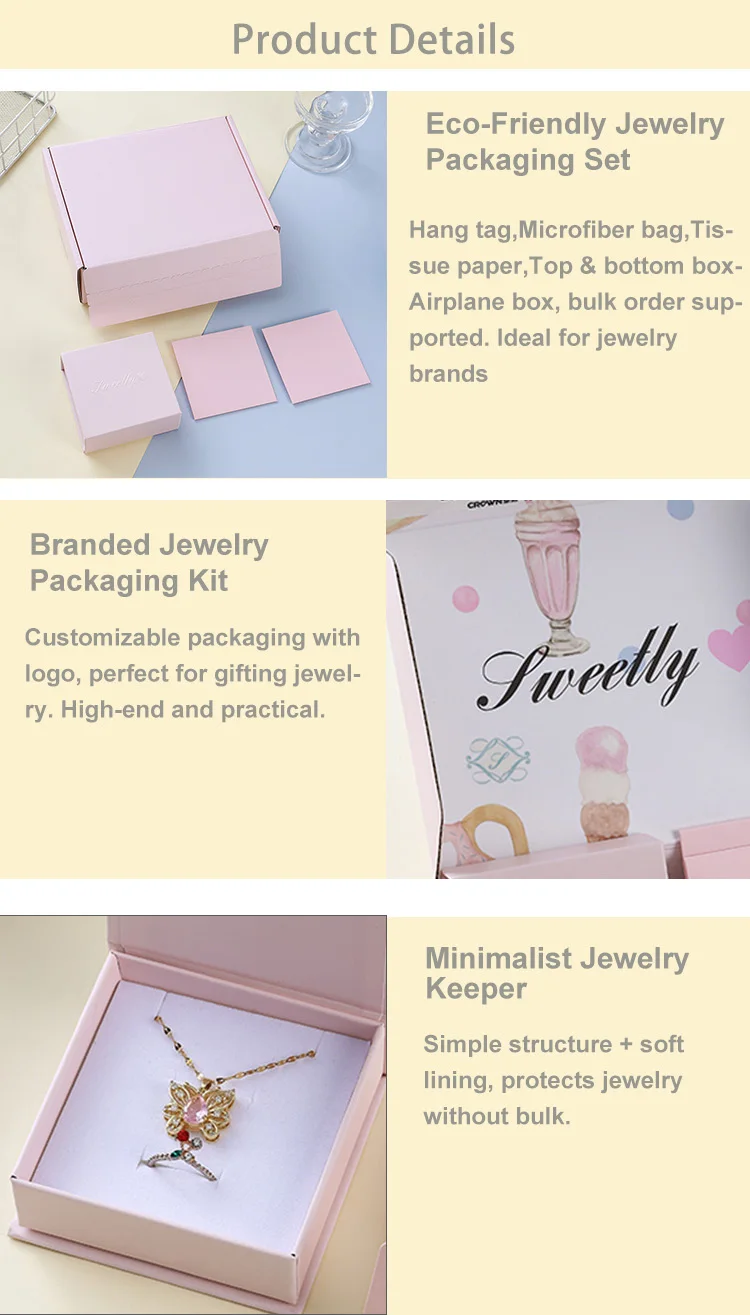 product oem hot sell custom logo simple paper jewelry box ring necklace magnet packaging box set-12