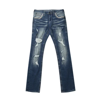 Summer Foreign Trade Original Single Jeans Men's Slim Fit Small Leg Pants with Holes Washed Denim Jeans