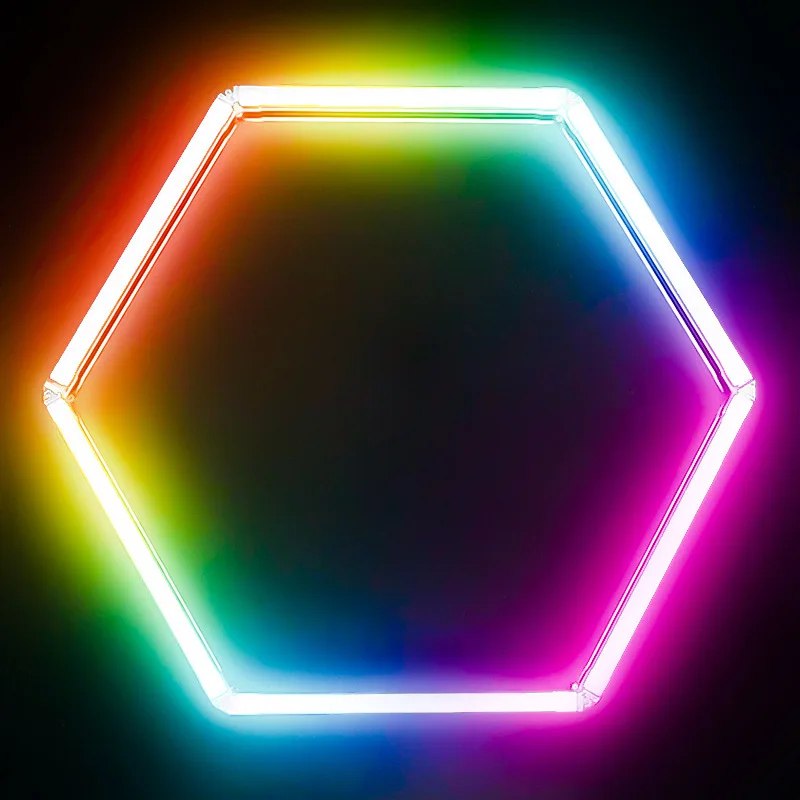 Hexagonal Lights for Ceiling RGB Hexagon Lights RGB LED Hexagon Garage Light