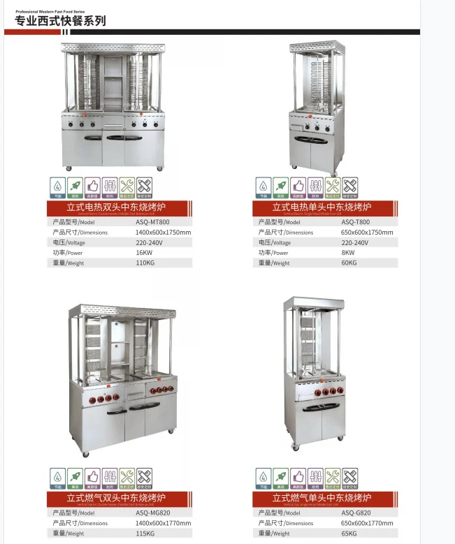 Commercial Adjustable Gas Shawarma Machine for Sale